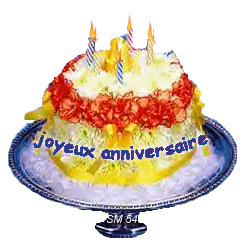 Gif animé joyeux anniversaire gateau